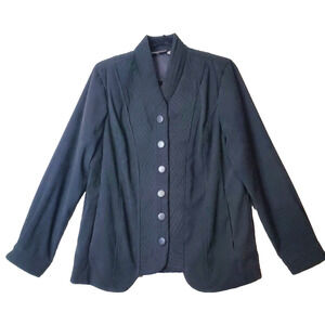 Bob Mackie Wearable Art Medium Blazer Jacket‎ Womens Solid Black Embroidered